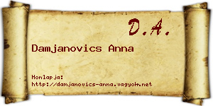 Damjanovics Anna névjegykártya